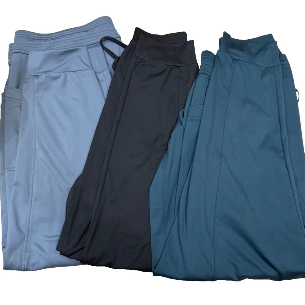 32 Degrees Heat Black Basic Joggers Set of 3 Deep Peacock, Grisalle, Black -2X - Picture 2 of 4